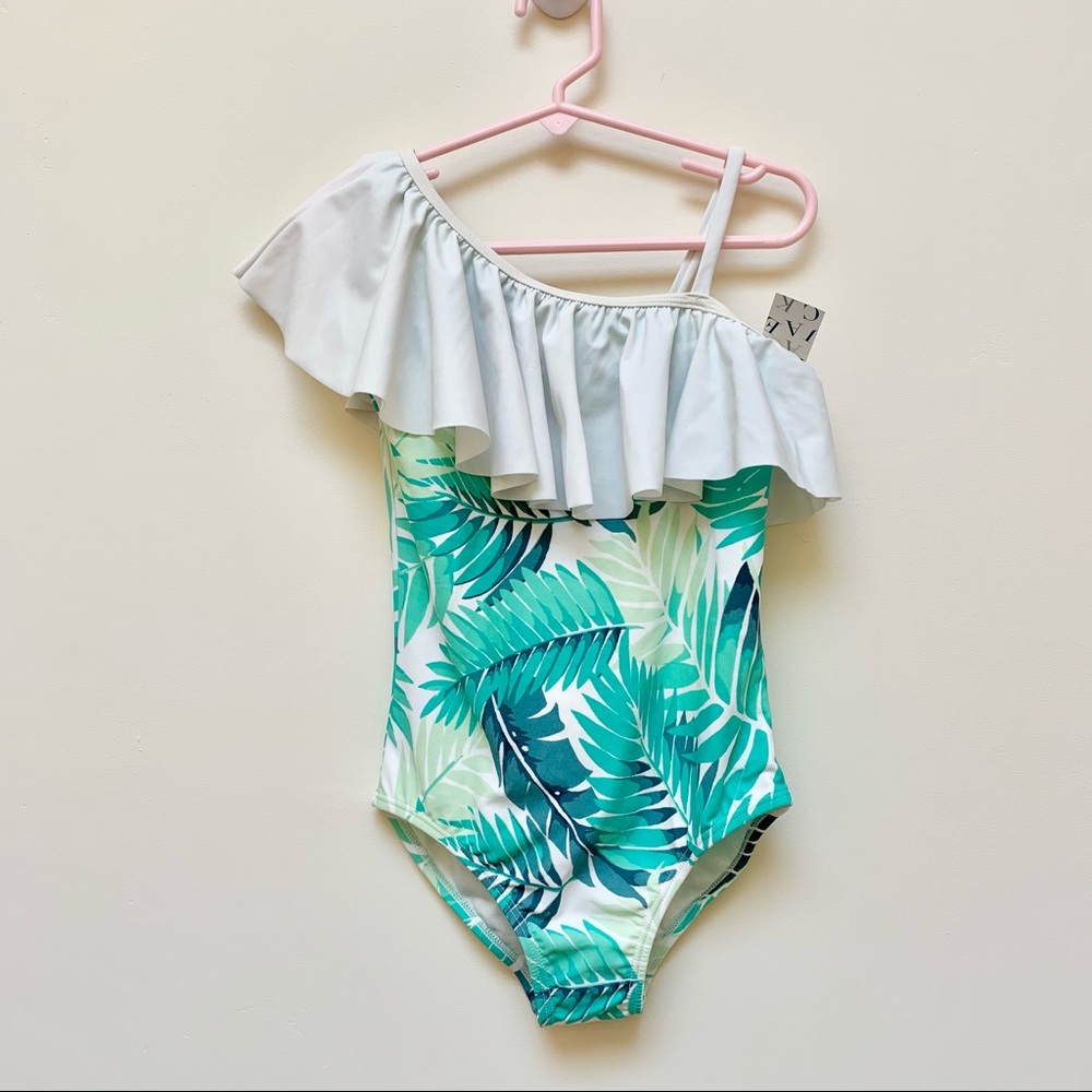 Palm Ruffle Janie And Jack Swimsuit 1 piece Size 8